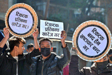 टिकटक बन्द गर्ने सरकारको निर्णयविरुद्ध काठमाडौंमा प्रदर्शन (फोटो फिचर)